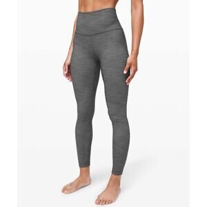 Lululemon Align Pant 25"  Herringbone Heathered Black Gray High Rise Leggings 2